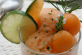 Sorbet de melon du Haut-Poitou au citron vert et romarin
