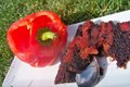 Gâteau fondant au poivron rouge confit piment d'espelette et chocolat noir!