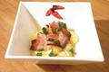 Spaghettis végétaux au lard fumé