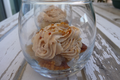 Verrine de pain d'épices, poires, foie gras