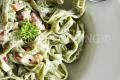 Tagliatelles épinards à la carbonara