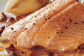 Dos de truite rôti et sa purée de cèpes