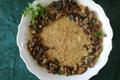 Risotto d'épeautre aux champignons, jus d'un rôti