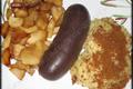 Boudin noir aux pommes caramélisées et sa purée croquante