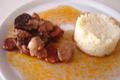 Filet mignon de porc au vin rouge chorizo et aux pruneaux