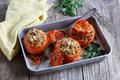 Tomates farcies au Quinoa et Lentilles