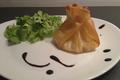 Aumônières de pommes compotées au Calvados et reblochon fondant