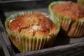 Muffins à la rhubarbe et au sucre perlé