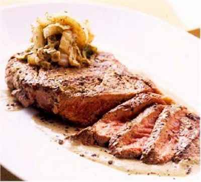 Recette Steak au poivre vert