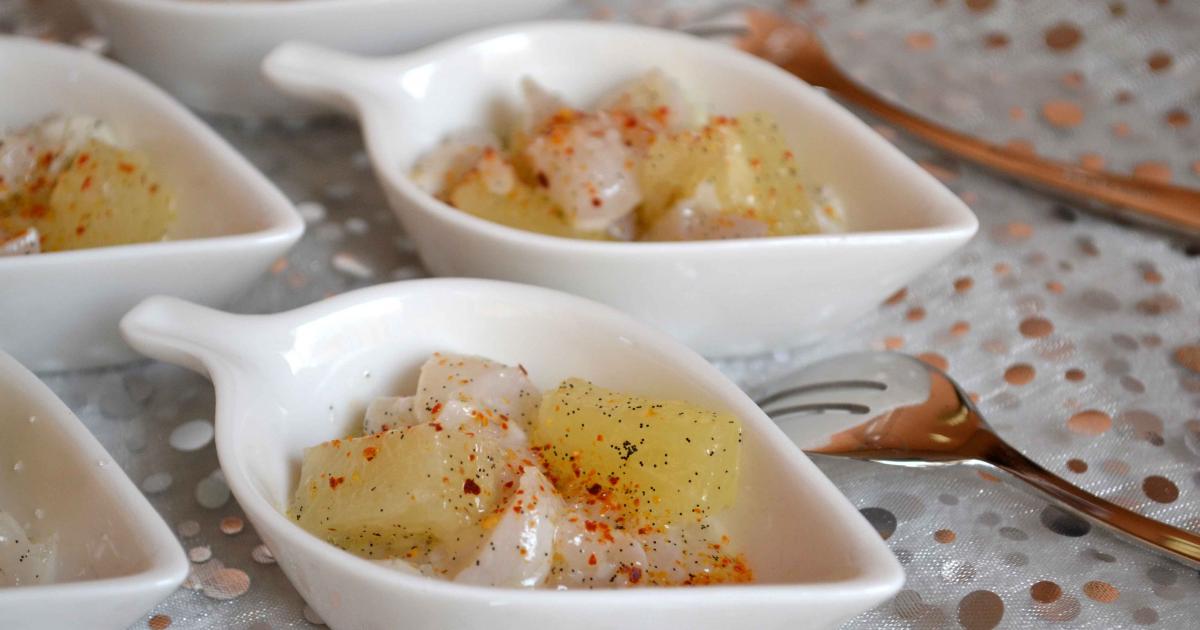 Recette - Cuillères au tartare de Saint-Jacques et ananas à la vanille en  vidéo 