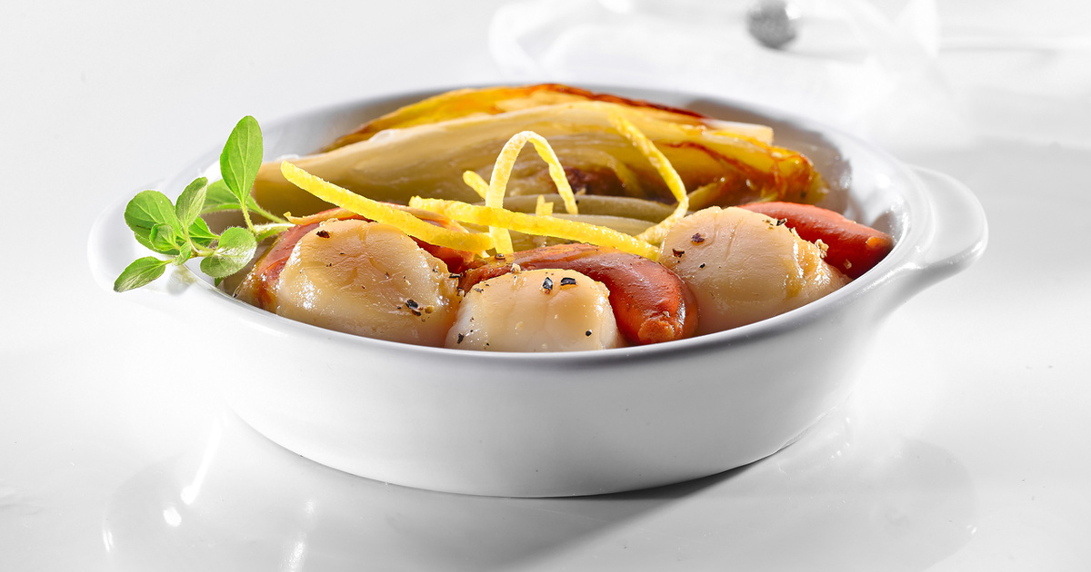 Recette Noix de Saint Jacques sautées au cidre aux endives - 750g.com