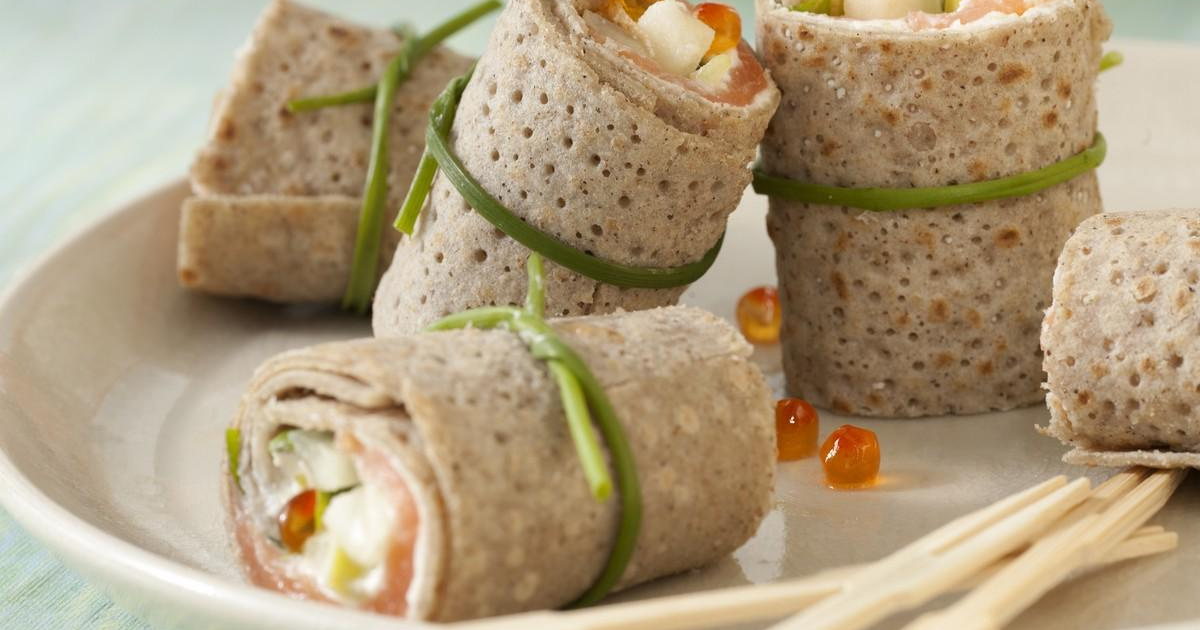 Recette Crêpes au saumon fumé, à la pomme et au concombre - 750g.com