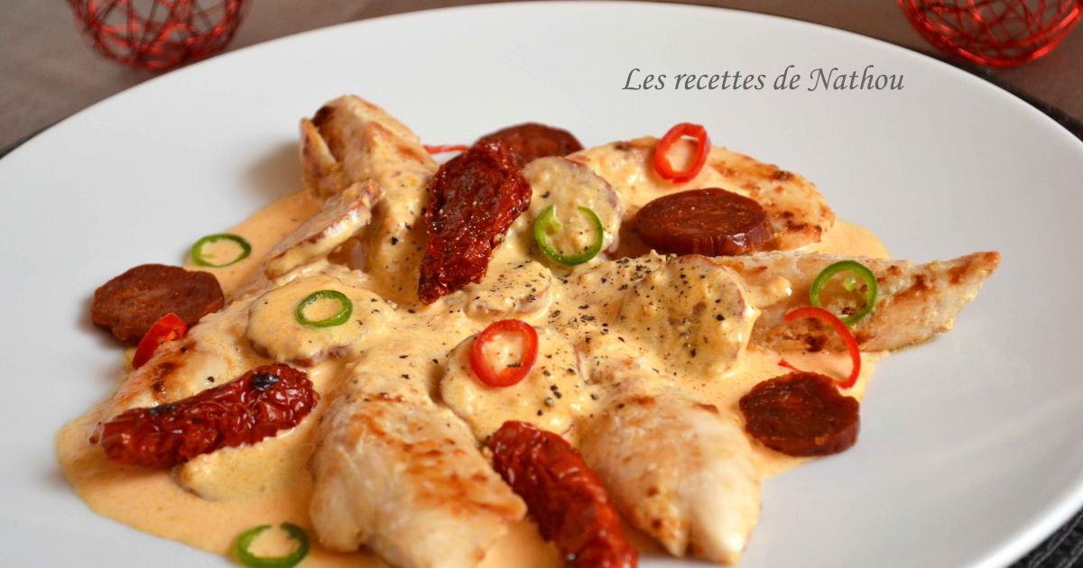 Aiguillettes De Poulet Sauce Crémeuse Au Chorizo