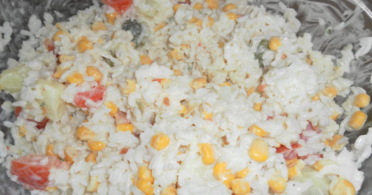 Salade de riz complet feta & petits pois