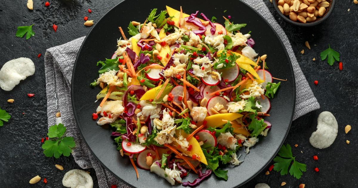 Sauce salade exotique faible en calories, riche en protéines