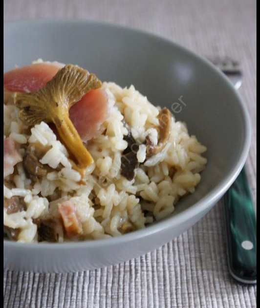 Recette Risotto aux chanterelles et au jambon fumé