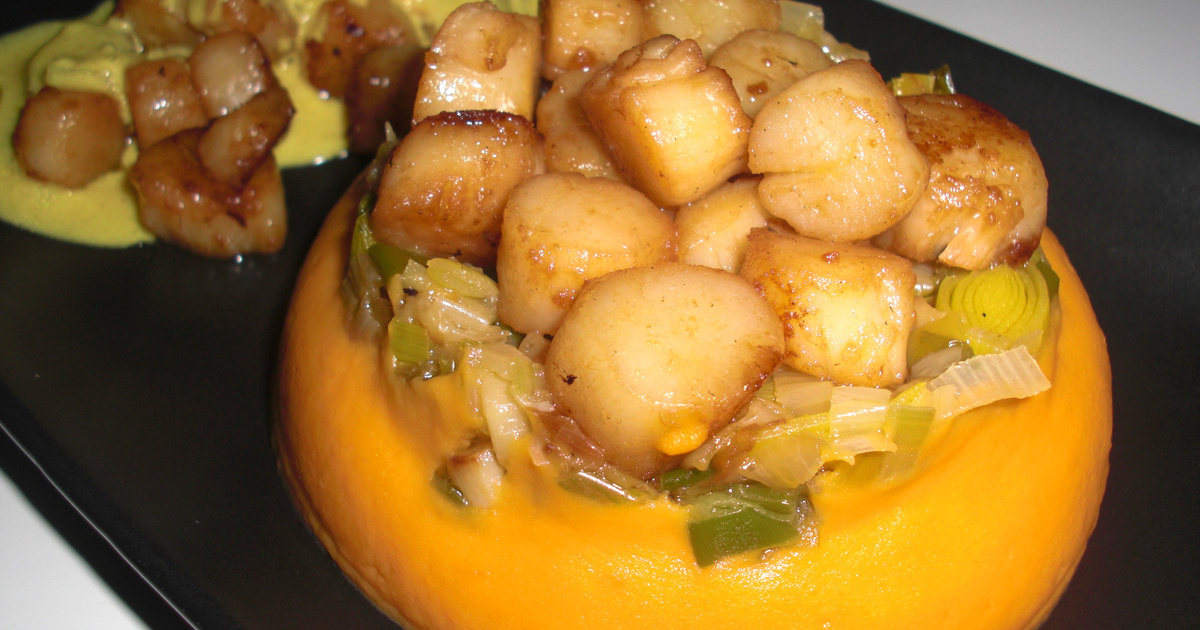 Recette Trio gourmand Noix de St Jacques, purée de patate douce et
