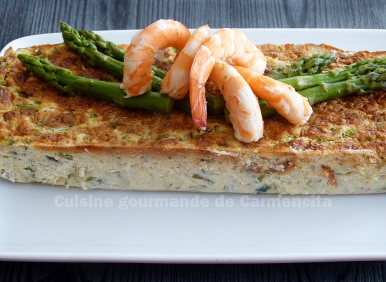 Recette Terrine d’asperges vertes aux gambas et crabe