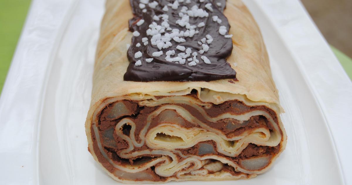 Recette Roule De Crepes Aux Pommes Et Chocolat 750g