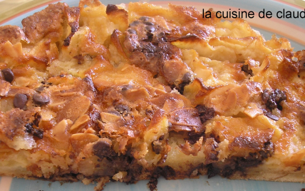 Recette Flan fondant aux pommes, amandes et chocolat - 750g.com