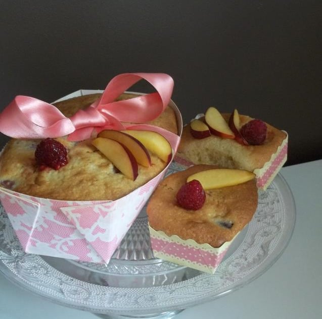 Recette Cake nectarine jaunes et framboises