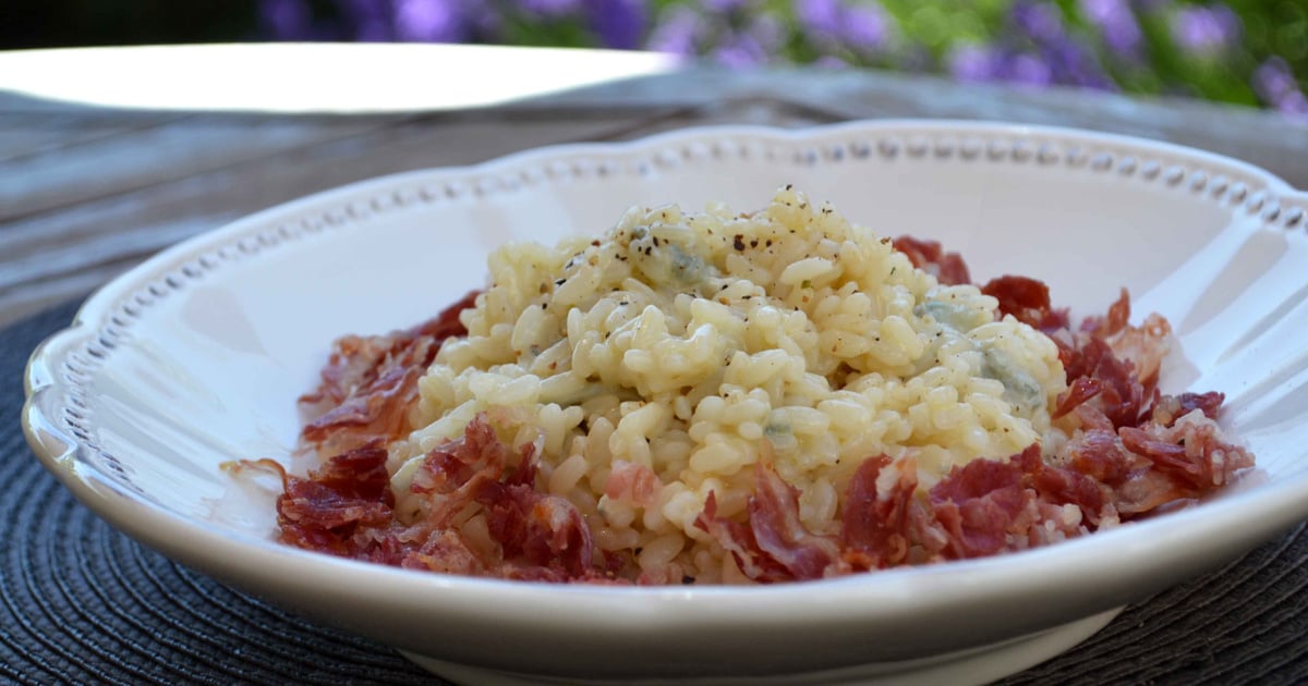 risotto al gorgonzola e pancetta