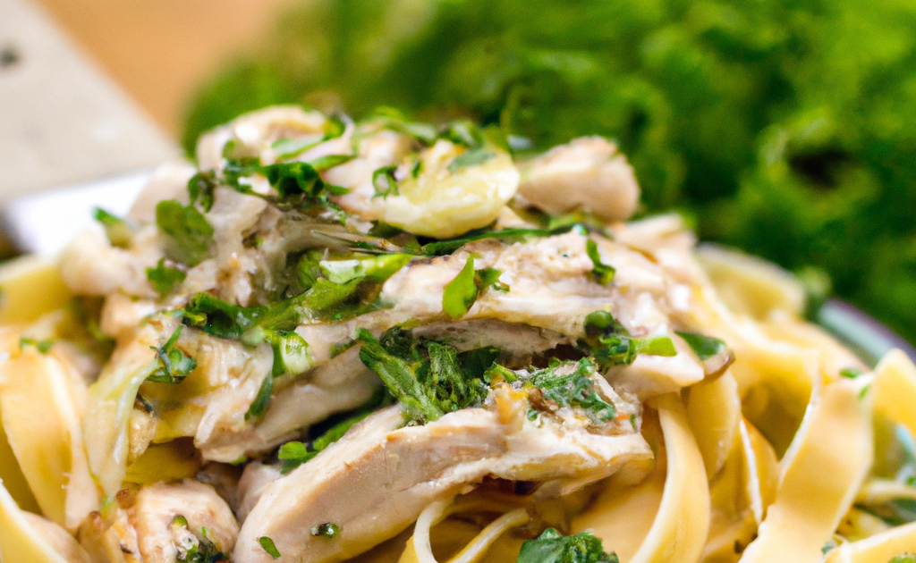 Recette Tagliatelles Au Poulet Relev Es L Ail Et Aux Herbes G Com