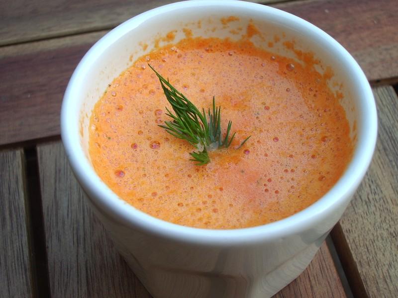 Recette minceur : Soupe épicée poivron rouge et mascarpone - Marie