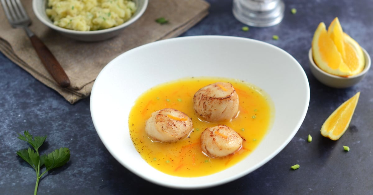 Recette Noix de SaintJacques à l'orange en vidéo
