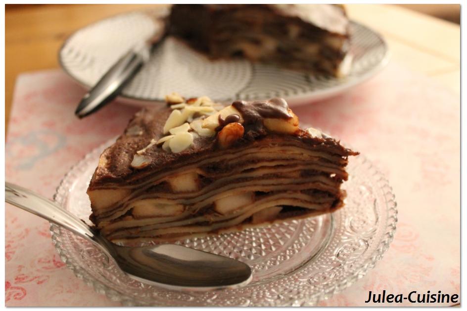 Recette Gateau De Crepes Poires Chocolat Nutella En Video