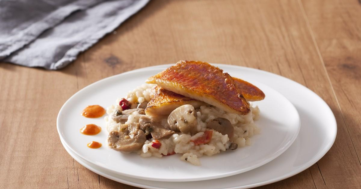 Recette Risotto aux Champignons de Paris aubergines grillées et