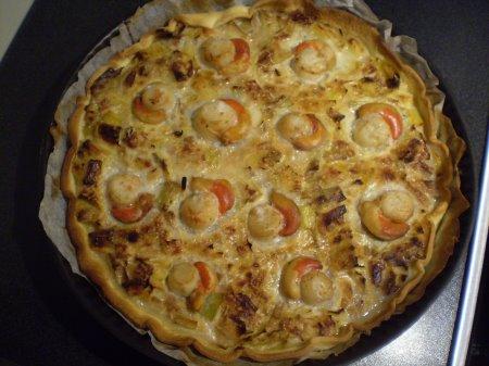 tarte aux poireaux et noix de st jacques