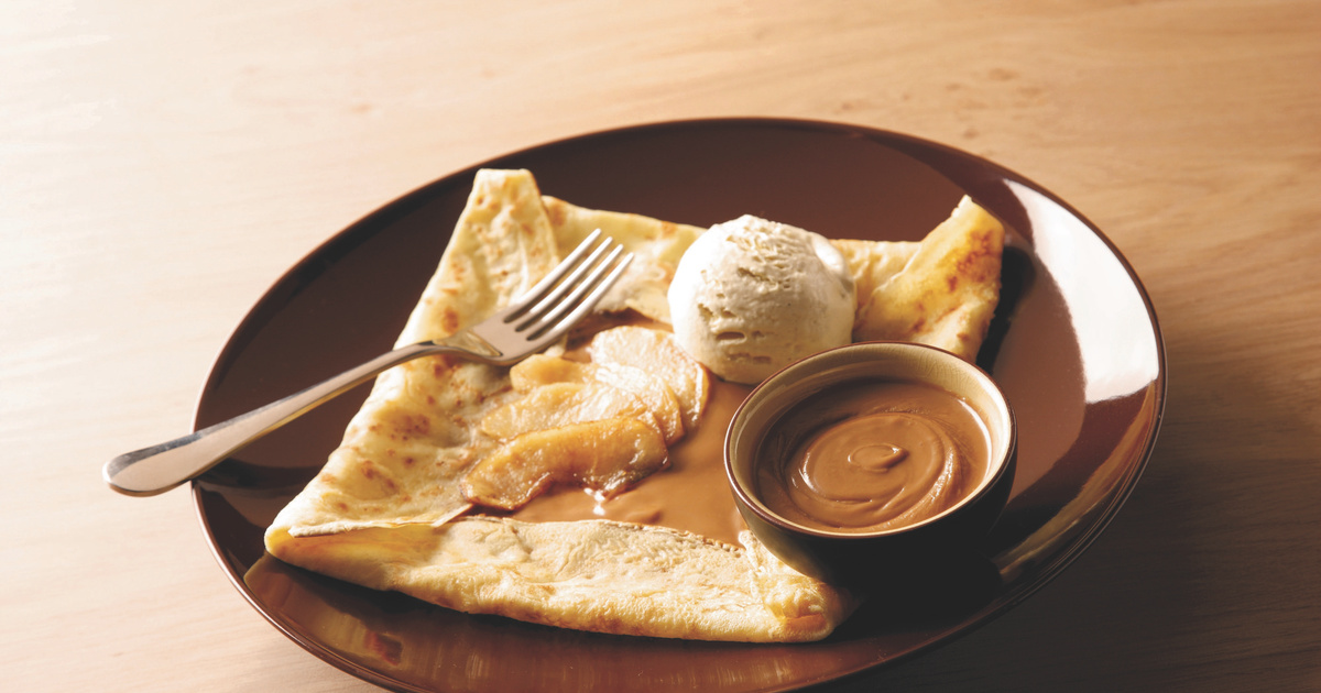 Recette Crêpe aux pommes caramélisées et speculoos à tartiner