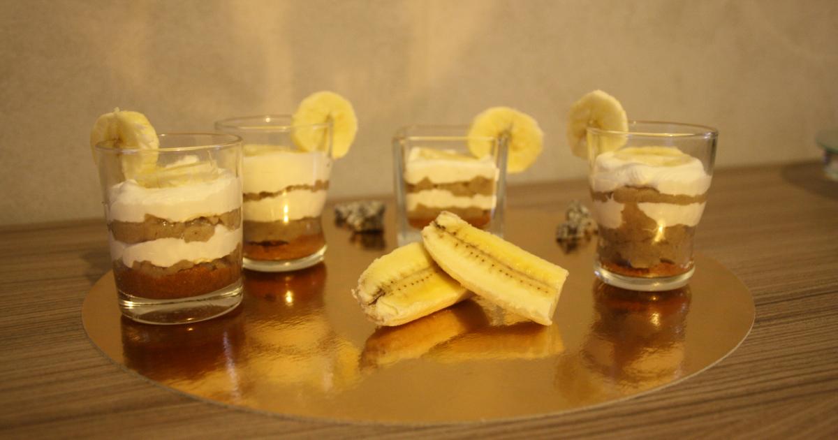 Bocal ou verrine grecque dulce de lèche banane spéculos au cookeo