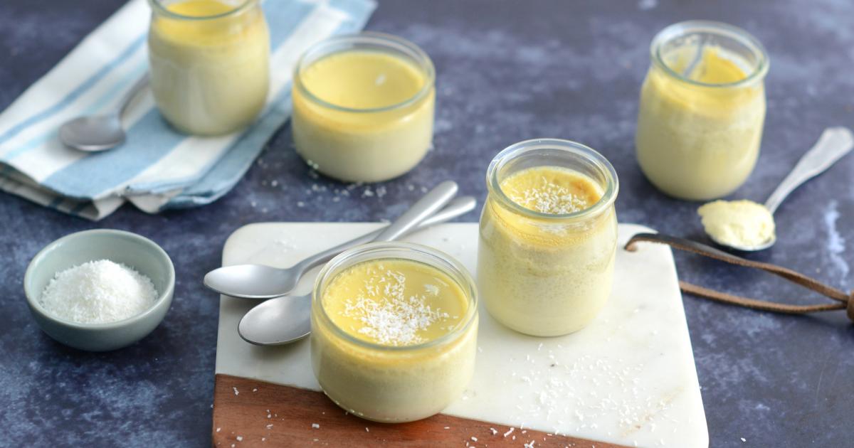 Recette - Crème dessert au lait de coco en vidéo 