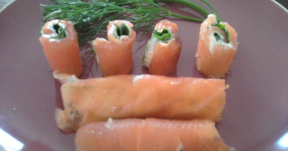 Roulés de saumon frais : Recette de Roulés de saumon frais