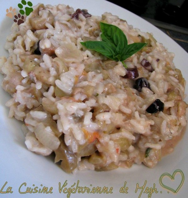 Recette Risotto aux aubergines, tomates et grgonzola