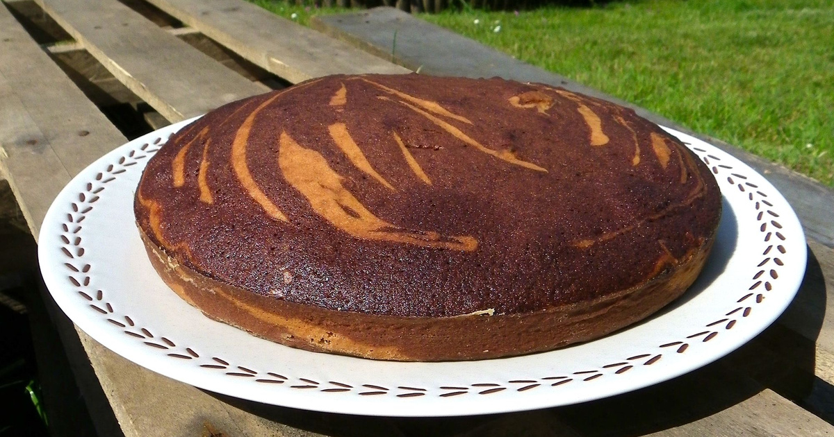 Recette Zebra Cake A La Vanille Amaretto Chocolat Et Orange Confite 750g