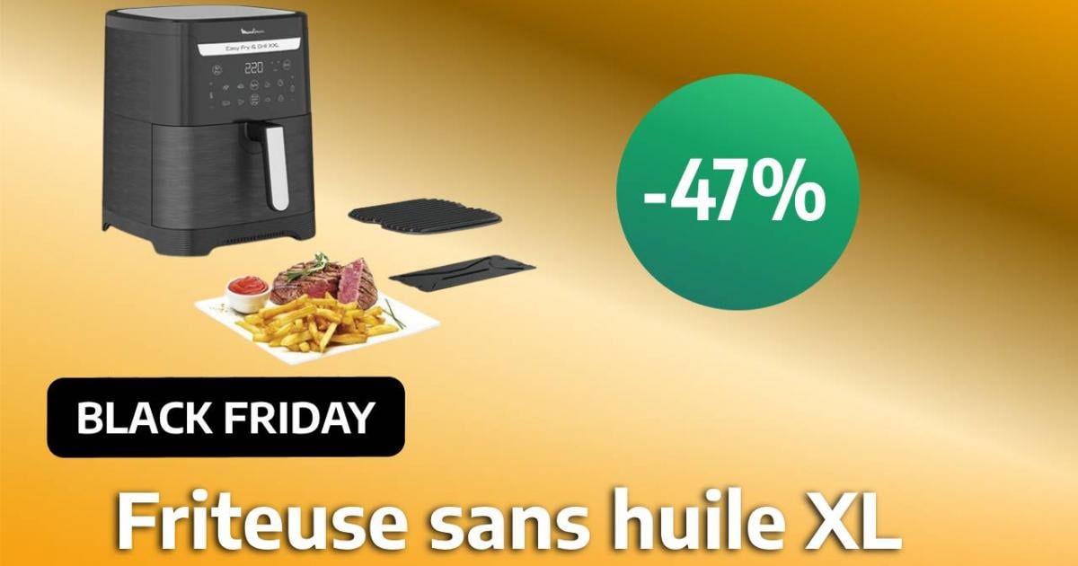 Cette friteuse sans huile XXL Moulinex à un prix exceptionnel pour le Black  Friday : une remise de 47% ! 
