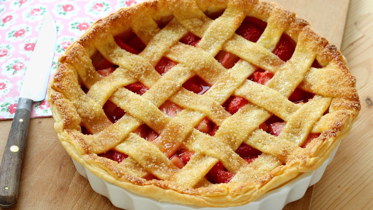 Tarte aux fraises quadrillée-image