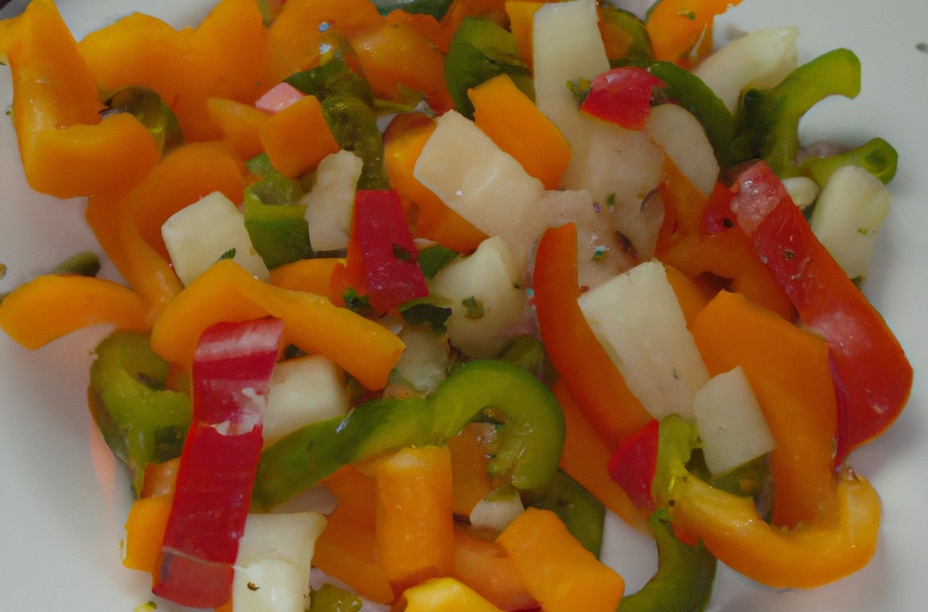 Salade au poivron, concombre et oignon doux - Recette