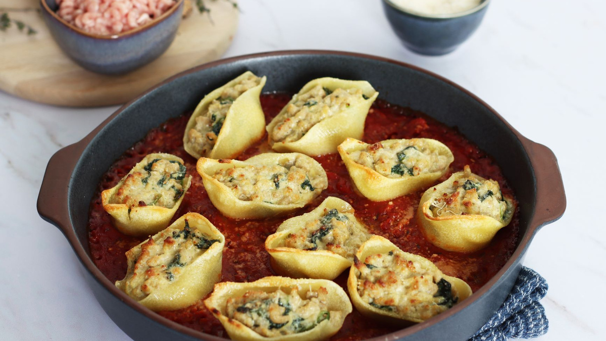 Recette Conchiglioni Farcis Viande Hachée Veau Recette - Conchiglioni farcis au haché de veau en vidéo - 750g.com