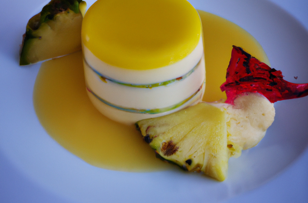 Panna cotta au coulis de fruits de la passion et sa chips d'ananas -  Recette Ptitchef