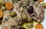 Lapin aux olives, navets confits