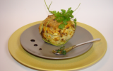 Mini chou-fleur farci au cabillaud, curry et mimolette... comme un gratin