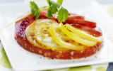 Carpaccio de Tomates de France multicolores, cumin et coriandre fraîche