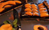 Tarte ganache chocolat verveine aux abricots pochés