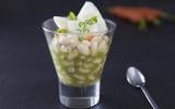Salade de haricots blancs, cabillaud et pesto de roquette (en verrine)