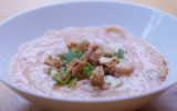 Gaspacho de tomates plein champ et tartare de tomates