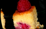 Gateau humide agrumes et framboises